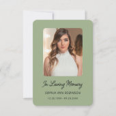 Einfache Foto-Gedenkkarte Grünes Gebet (Vorderseite)