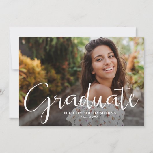 Einfache Foto Graduation Party Einladung (Vorderseite)