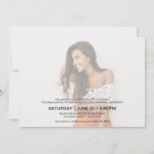 Einfache Foto Graduation Party Einladung (Rückseite)