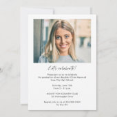 Einfache Foto Graduation Party Einladung (Rückseite)