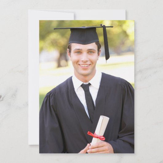 Einfache Foto-Graduierungspartei Einladung (Rückseite)