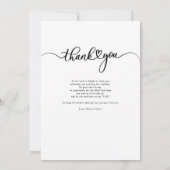 Einfache Foto-handgeschriebene Hochzeit Dankeskarte (Rückseite)