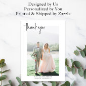 Einfache Foto-Handschrift-Hochzeit Dankeskarte