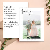 Einfache Foto-Handschrift-Hochzeit Dankeskarte