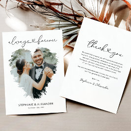 Einfache Foto Herz Hochzeit Dankeschön Karte