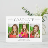 Einfache Foto-Hochschule Einladung (Stehend Vorderseite)