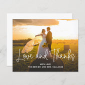 Einfache Foto-Hochzeit Dankeschön-Karte (Vorne/Hinten)