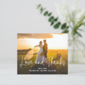 Einfache Foto-Hochzeit Dankeschön-Karte (Stehend Vorderseite)