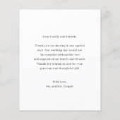 Einfache Foto-Hochzeit Dankeschön-Karte (Rückseite)