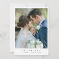 Einfache Foto Hochzeit Dankeschön-Karte