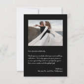 Einfache Foto Hochzeit Dankeskarte (Rückseite)