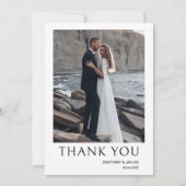 Einfache Foto Hochzeit Dankeskarte (Vorderseite)