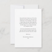 Einfache Foto Hochzeit Dankeskarte (Rückseite)