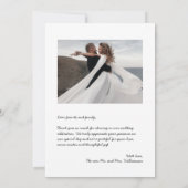 Einfache Foto Hochzeit Dankeskarte (Rückseite)