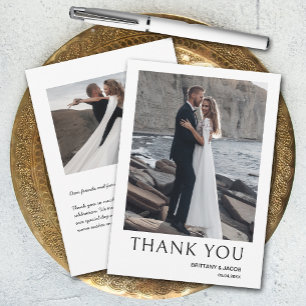 Einfache Foto Hochzeit Dankeskarte