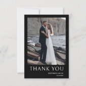 Einfache Foto Hochzeit Dankeskarte (Vorderseite)