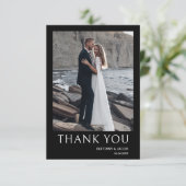 Einfache Foto Hochzeit Dankeskarte (Stehend Vorderseite)