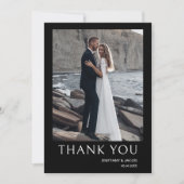 Einfache Foto Hochzeit Dankeskarte (Vorderseite)