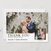 Einfache Foto Hochzeit Dankeskarte (Vorderseite)