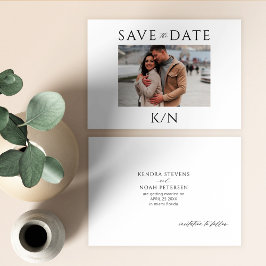 Einfache Foto-Hochzeit in Monogramm Save The Date