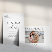 Einfache Foto-Hochzeit in Monogramm Save The Date