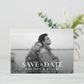 Einfache Foto Hochzeit Save The Date (Stehend Vorderseite)