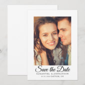Einfache Foto-Hochzeit-Save-The-Date-Flat-Karte (Vorne/Hinten)