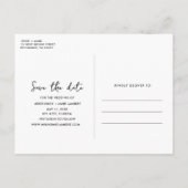 Einfache Foto-Hochzeit speichern Sie das Datum Ankündigungspostkarte (Rückseite)