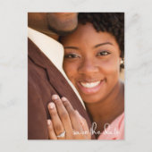 Einfache Foto-Hochzeit speichern Sie das Datum Ankündigungspostkarte (Vorderseite)