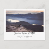 Einfache Foto Hochzeit speichern Sie das Datum Pos Ankündigungspostkarte (Vorderseite)