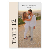Einfache Foto-Hochzeit Tischnummer (Vorderseite)