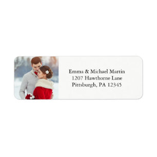 Einfache Foto-Hochzeits-Rücksendeetiketten