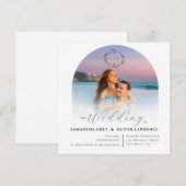 Einfache Foto-Hochzeitseinladung Save The Date (Vorne/Hinten)