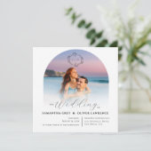 Einfache Foto-Hochzeitseinladung Save The Date (Stehend Vorderseite)