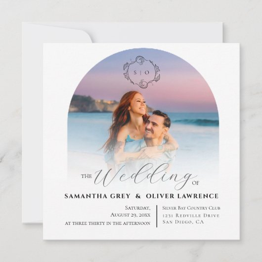 Einfache Foto-Hochzeitseinladung Save The Date (Vorderseite)