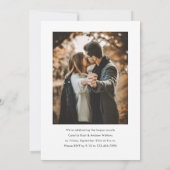 Einfache Foto-Hochzeitsparty vom Typ 2 Einladung (Rückseite)