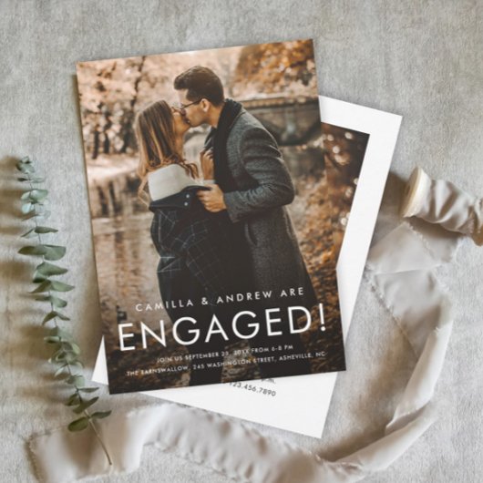 Einfache Foto-Hochzeitsparty vom Typ 2 Einladung