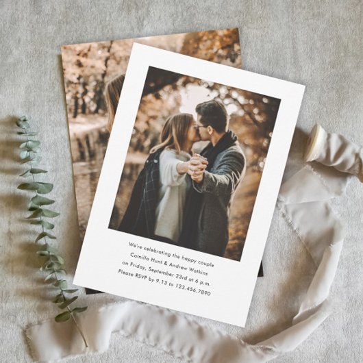 Einfache Foto-Hochzeitsparty vom Typ 2 Einladung