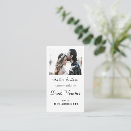 Einfache Foto Hochzeitsticket Karten (Stehend Vorderseite)