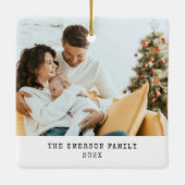 Einfache Foto Holiday Ornament (Rückseite)