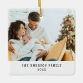 Einfache Foto Holiday Ornament (Vorderseite)