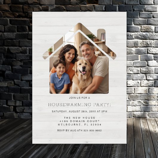 Einfache Foto Housewarming Party Einladung