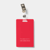 Einfache Foto-ID-Logo Rot Ausweis (Rückseite mit Clip)