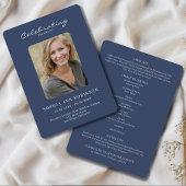 Einfache Foto-Memorial Blue Order of Service Programm