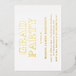 Einfache Foto Moderne Graduierungspartei Folieneinladung