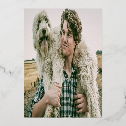 Einfache Foto Moderne Graduierungspartei Folieneinladung (Rückseite)