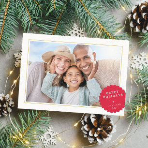 Einfache FOTO Moderne minimale festliche Stelle ro Feiertagskarte