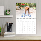 Einfache Foto Monate Cool Retro Typografie farbenf Kalender
