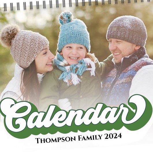 Einfache Foto Monate Cool Retro Typografie farbenf Kalender