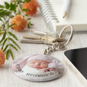 Einfache Foto Name Geburtsdatum Schlüsselanhänger (Seite)